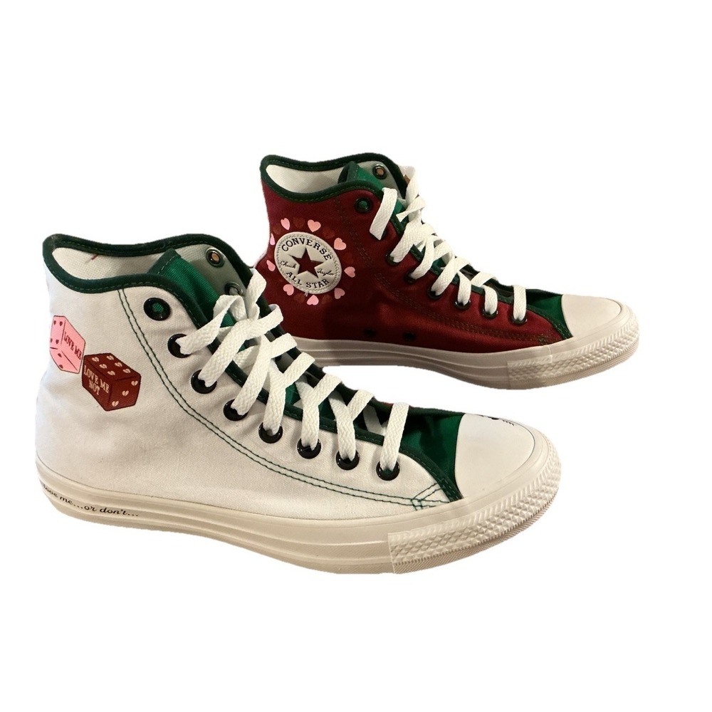 Converse You Custom‎ Love Me Chuck Taylor Shoes Hearts Mens 6.5 Women's 8.5 EUC